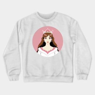 Pink Peachy Princess With Tired Eyes Crewneck Sweatshirt